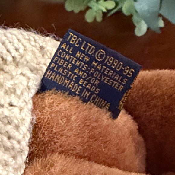 Boyds Bears Brown Teddy with Cream Sweater and Plaid Bow - Picture 2 of 6